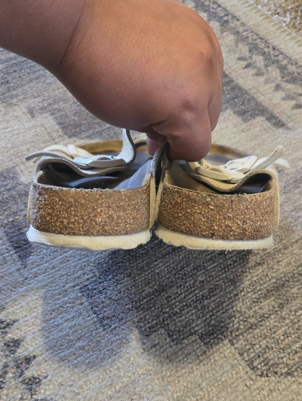 Birkenstonck Beige Suede Double-Buckle Sandals - Picture 8 of 10